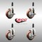 Service Caster 4 Inch 316SS Maroon Poly Swivel 3/4 Inch Expanding Stem Caster Set Brake SCC SCC-SS316EX20S414-PPUB-MRN-TLB-34-4 - alternate 4